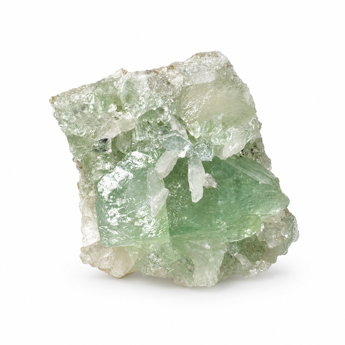Green Apophyllite with Stilbite Cluster #14