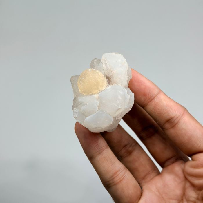 Yellow Botryoidal Fluorite on Quartz Cluster #2