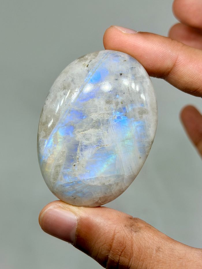 Rainbow Moonstone Palmstone #1