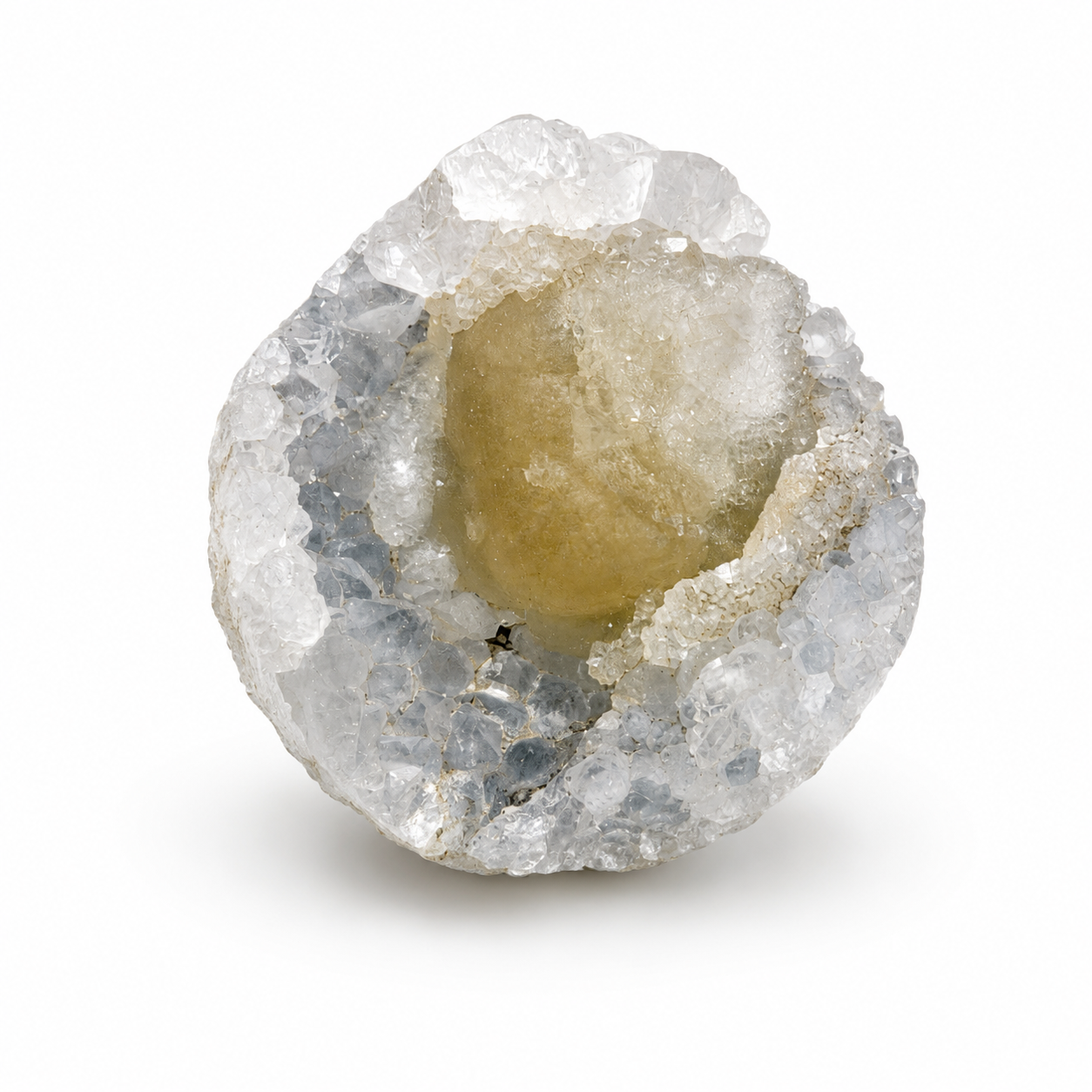 Yellow Botryoidal Fluorite on Quartz Cluster #3
