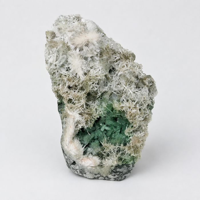 Green Apophyllite Cluster with Scolecite #35