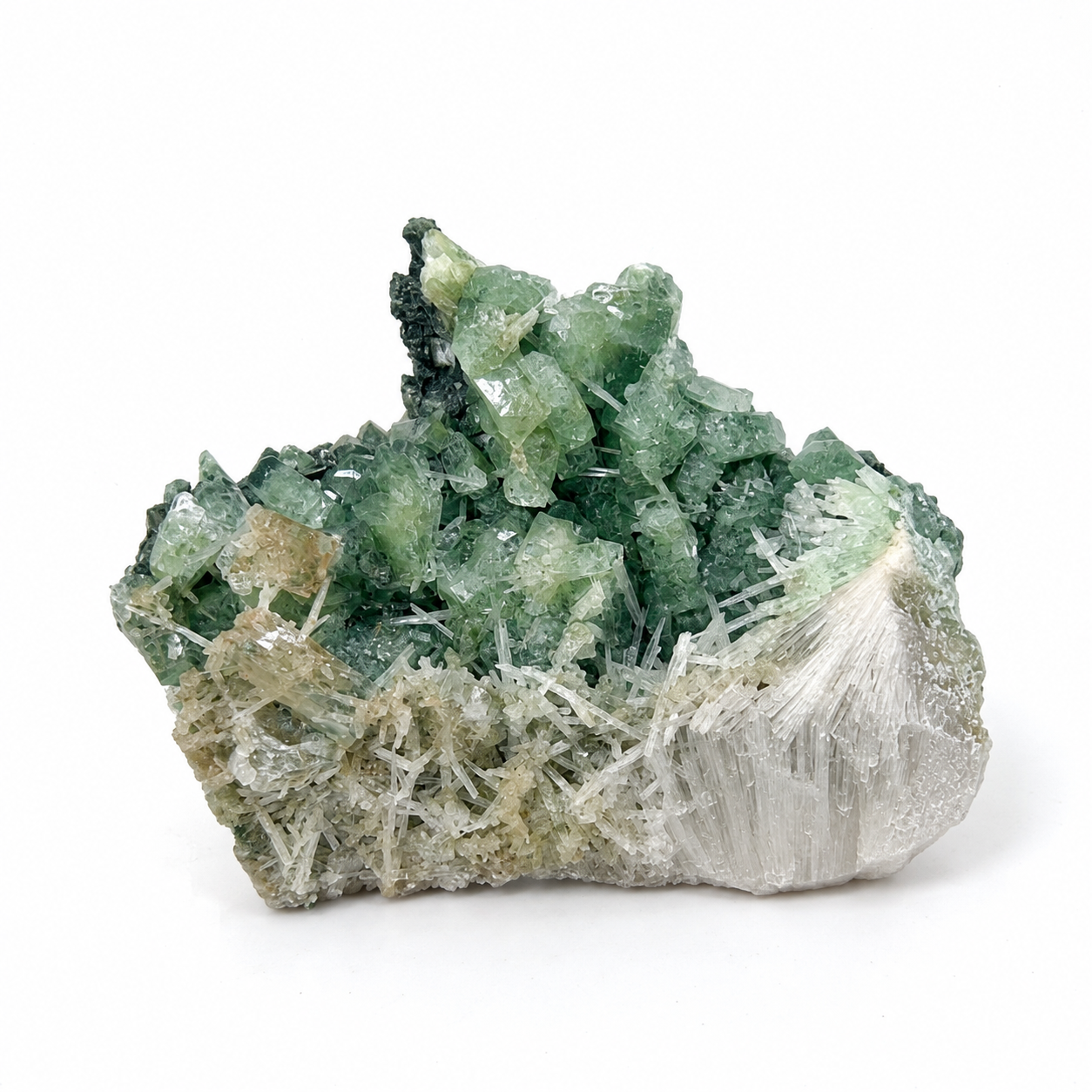Green Apophyllite with Stilbite Cluster #1