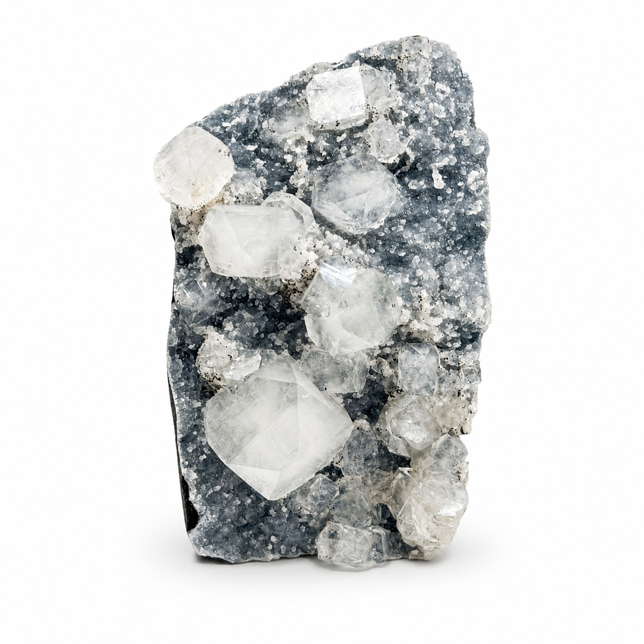 Apophyllite on Blue Quartz Druzy Cluster No. 9
