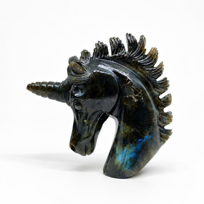 Labradorite Unicorn Carving