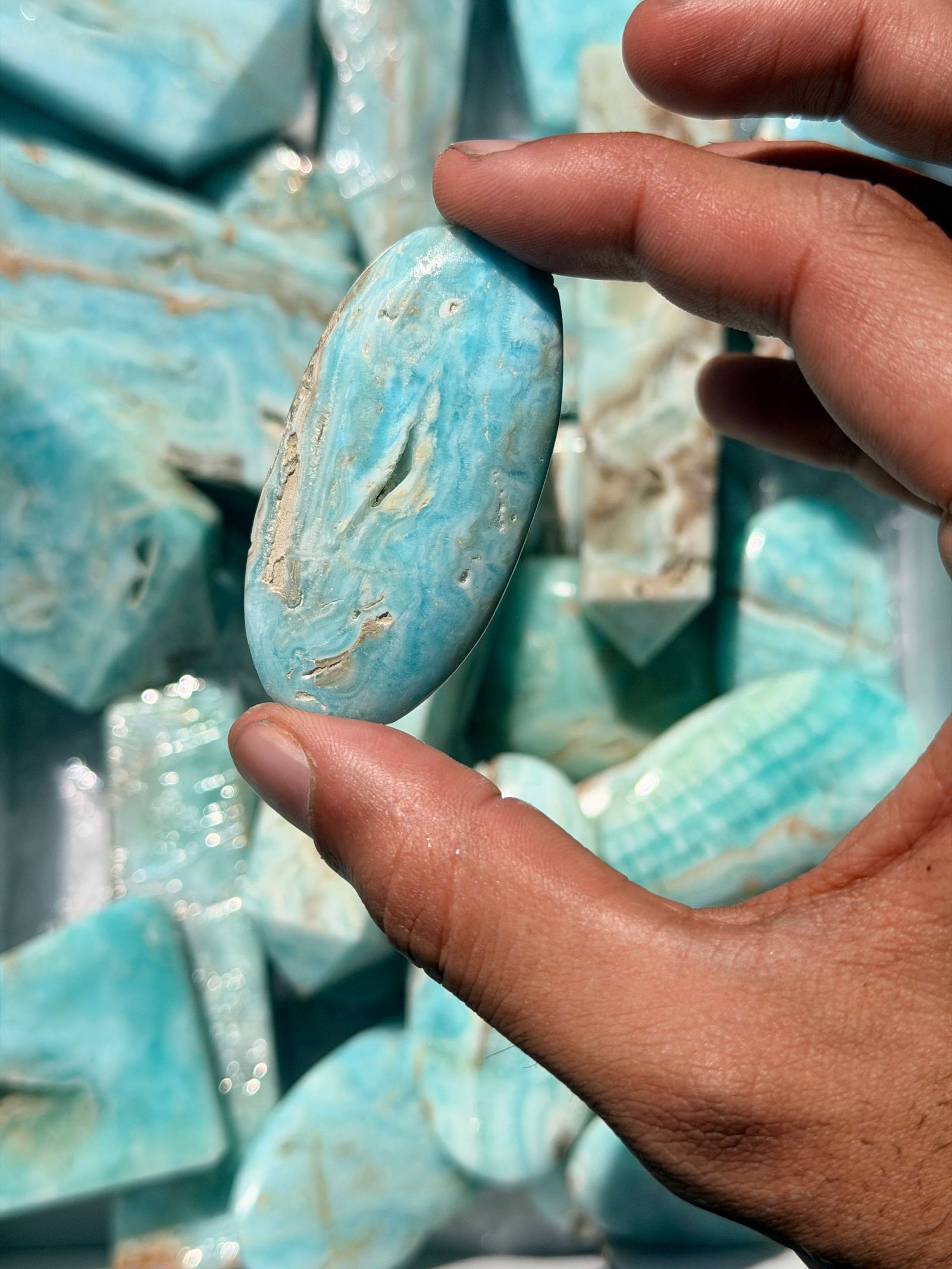 Caribbean Calcite Palmstone