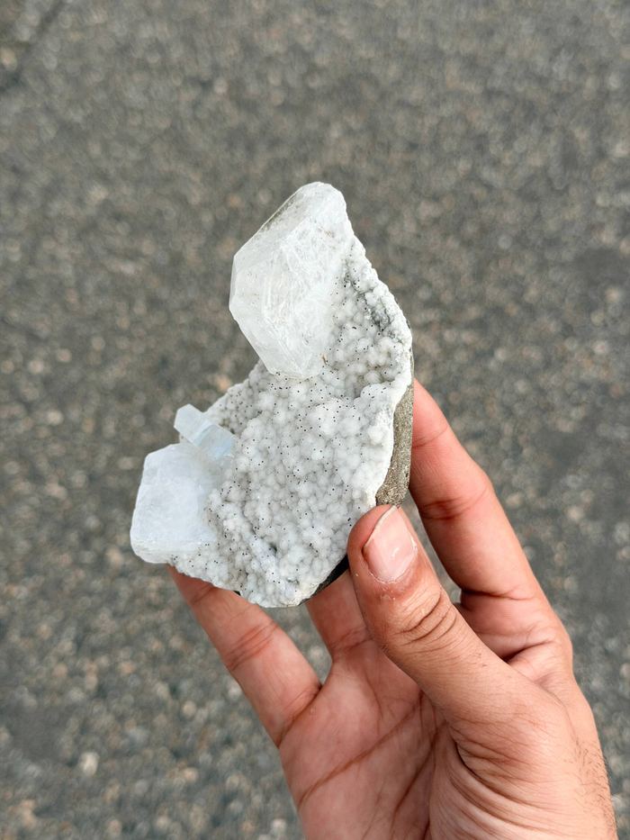 Apophyllite Crystal Cluster on White Matrix