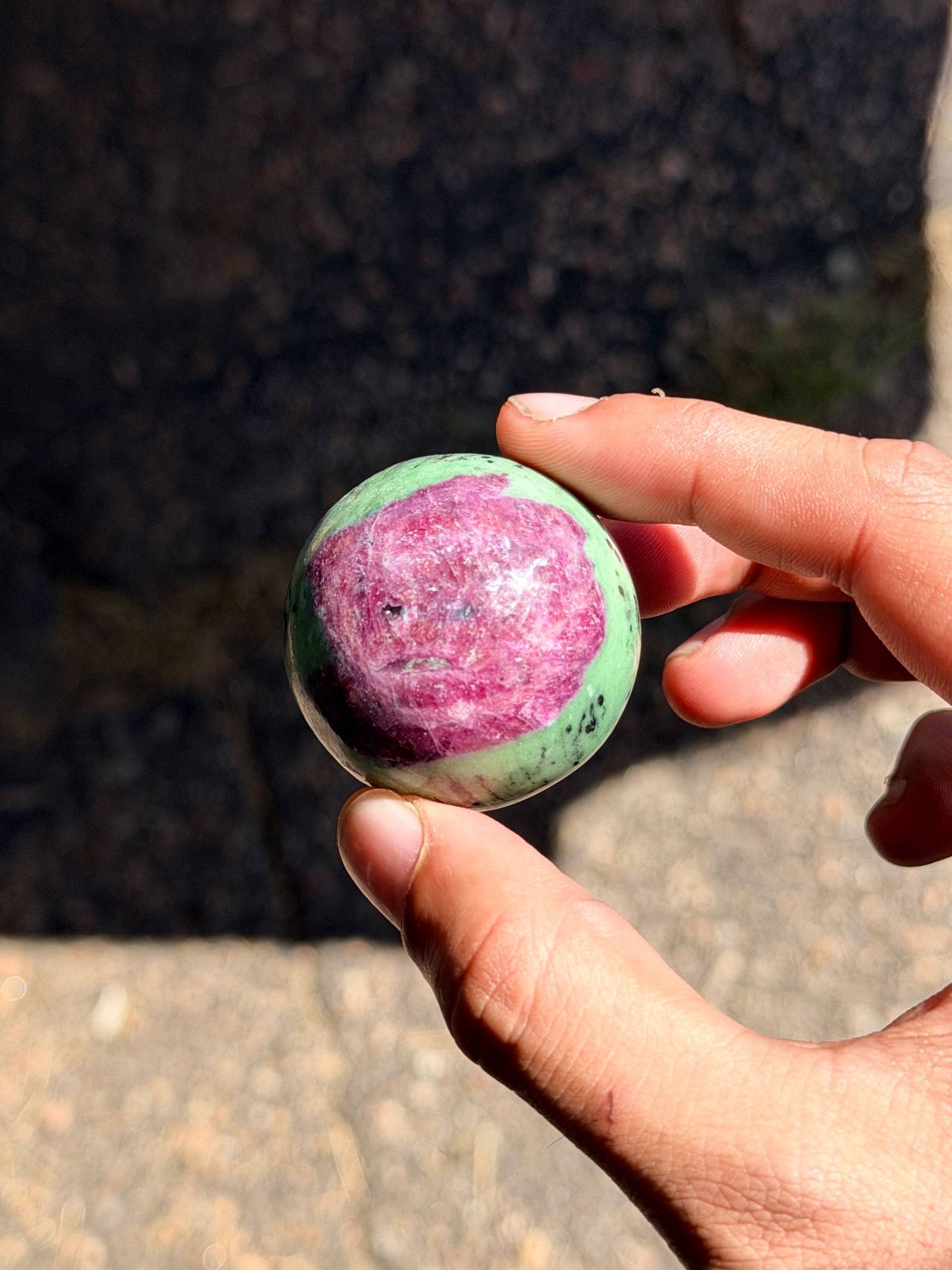 Ruby with Zoisite Sphere