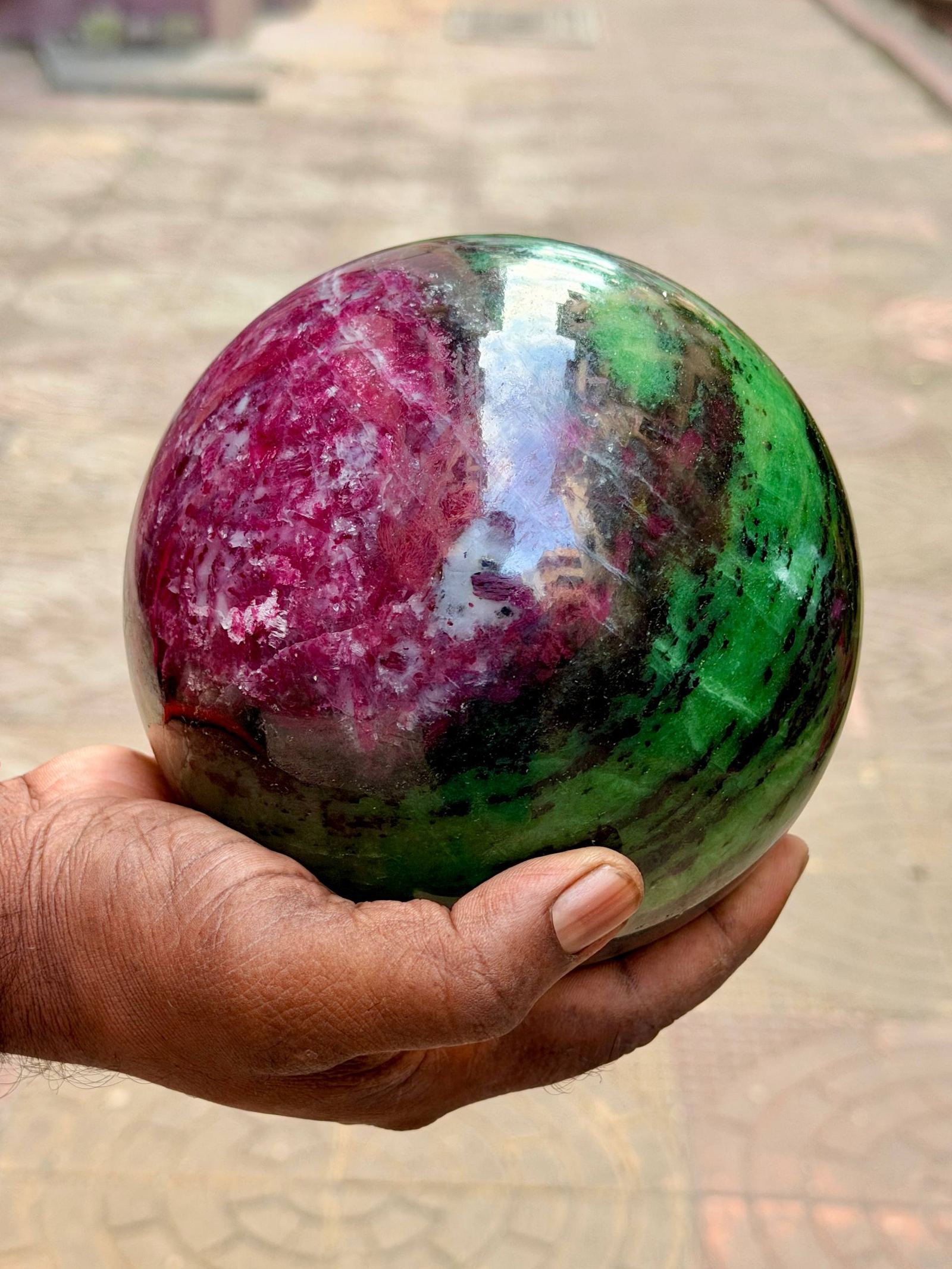 Ruby in Zoisite Sphere