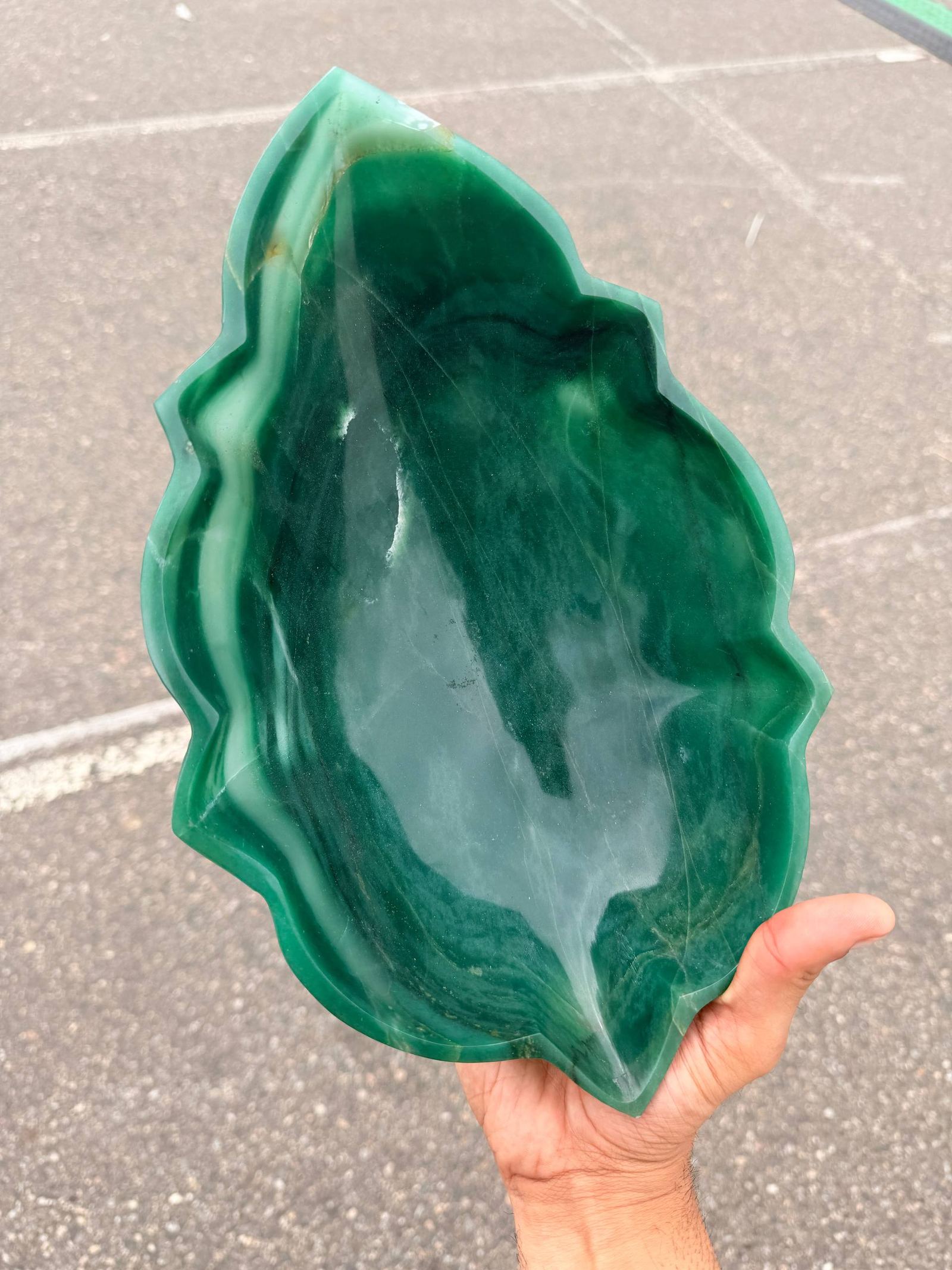 Green Aventurine Leaf Dish