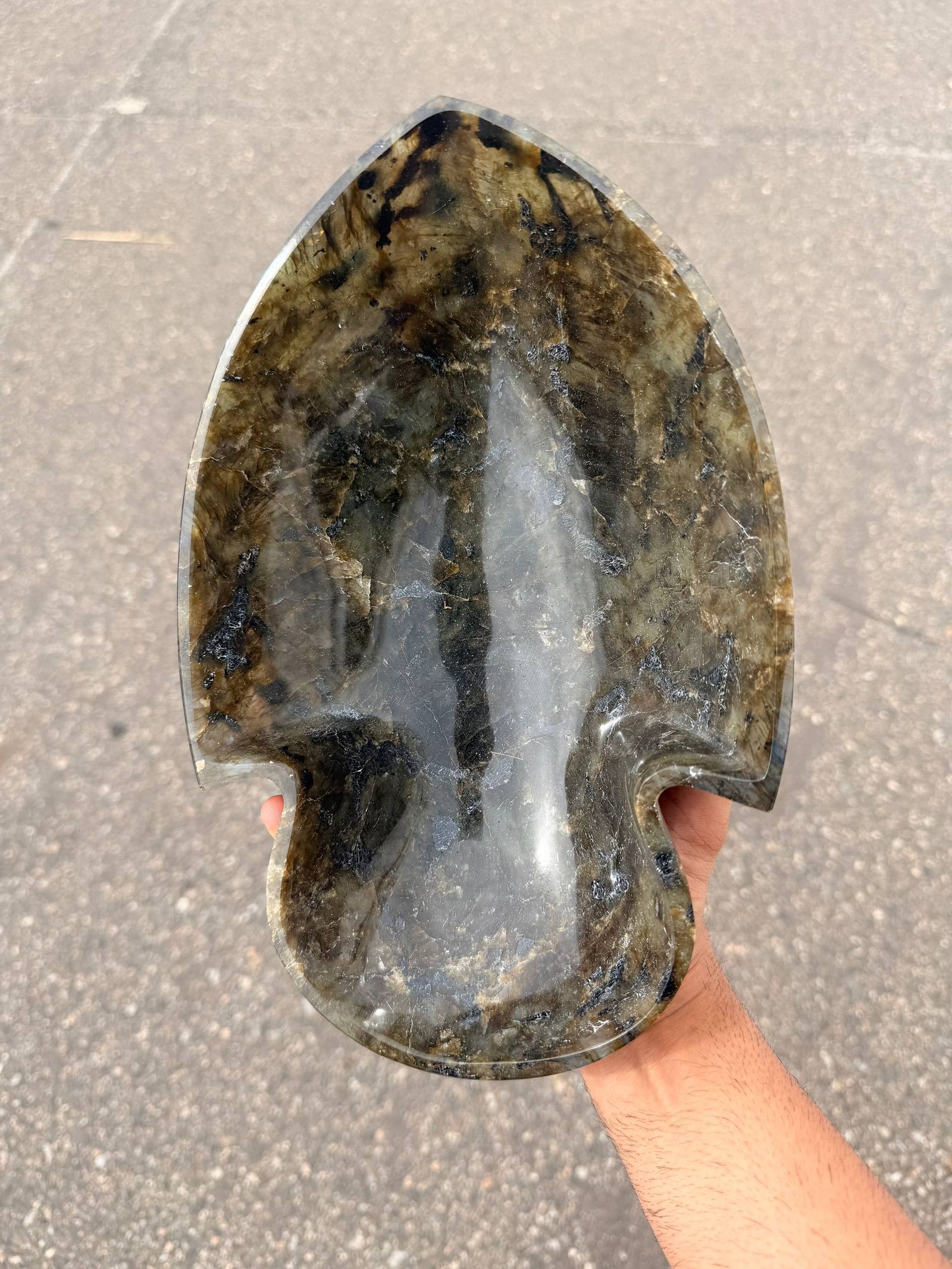 Labradorite Arrowhead Shaped Bowl
