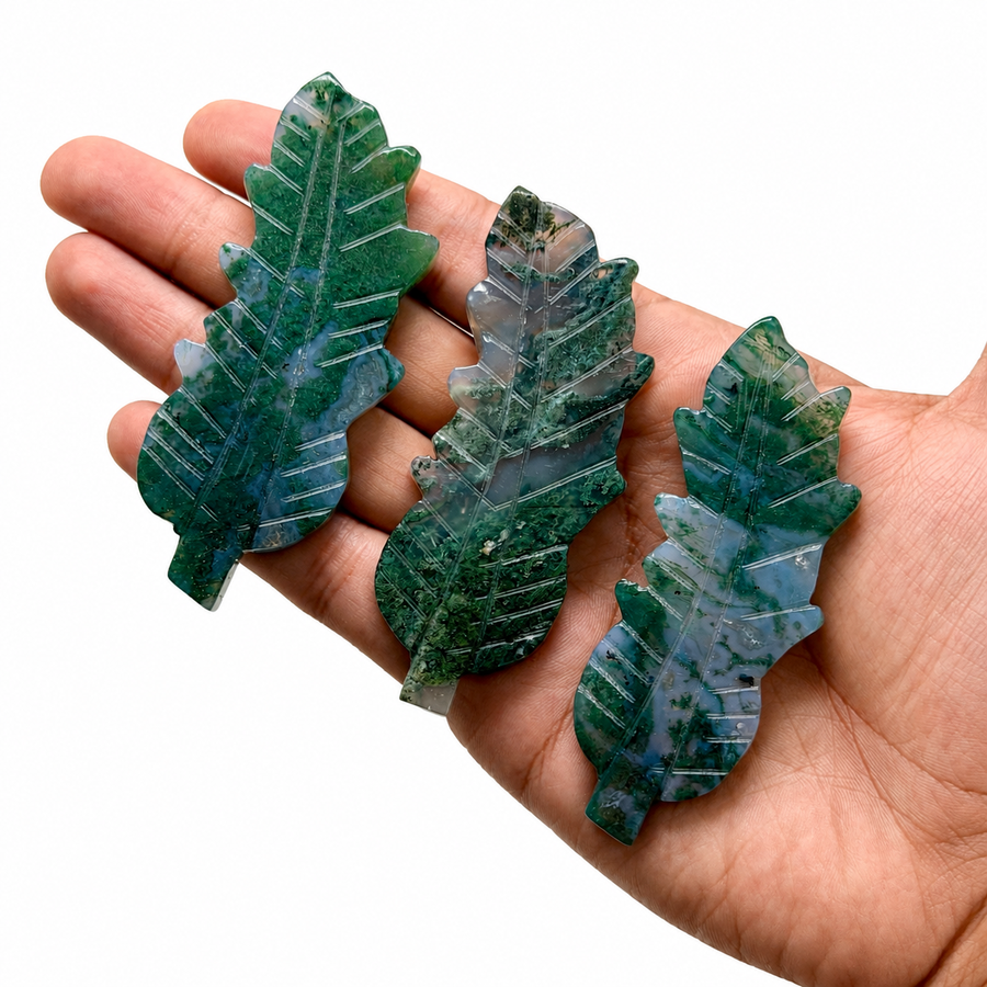 Moss Agate Leaf (1pc)