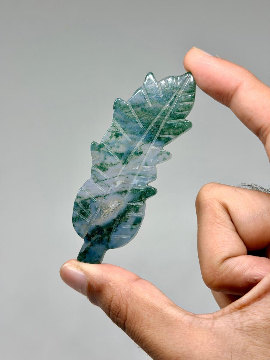 Moss Agate Leaf (1pc)